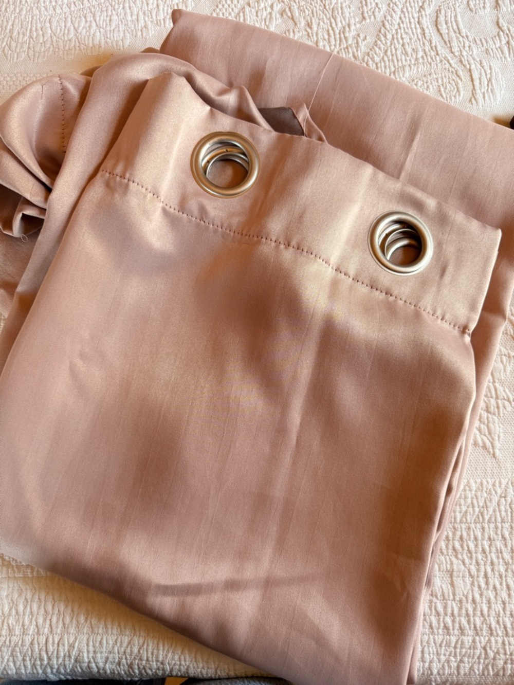 Blush Pink Grommet Curtain Panel